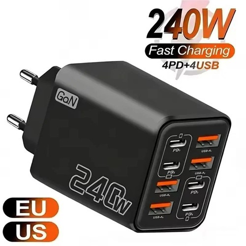 240w gan usb ladegerät 8in1 - ladegerät,