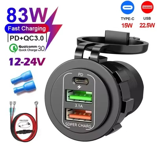 Usb auto kfz steckdose 12v - steckdose, qc