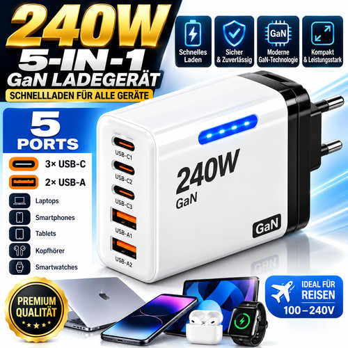 240w gan usb ladegerät - gan, c